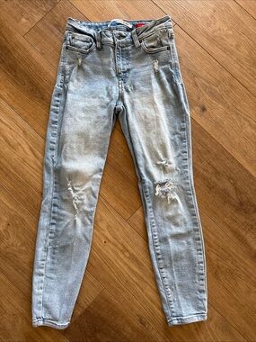 Celebrity Pink Light Blue Distressed Skinny Jeans
